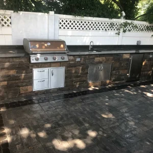 Outdoor Stone Kitchen Area Suffolk County New York