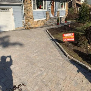 Stone Driveway Front Yard Suffolk County New York