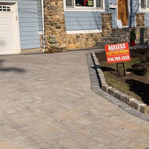 Stonework Driveway Exterior House Suffolk County New York