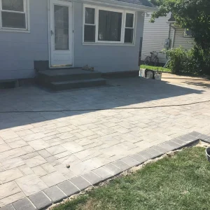 Sunlit Brick Patio Yard Suffolk County New York