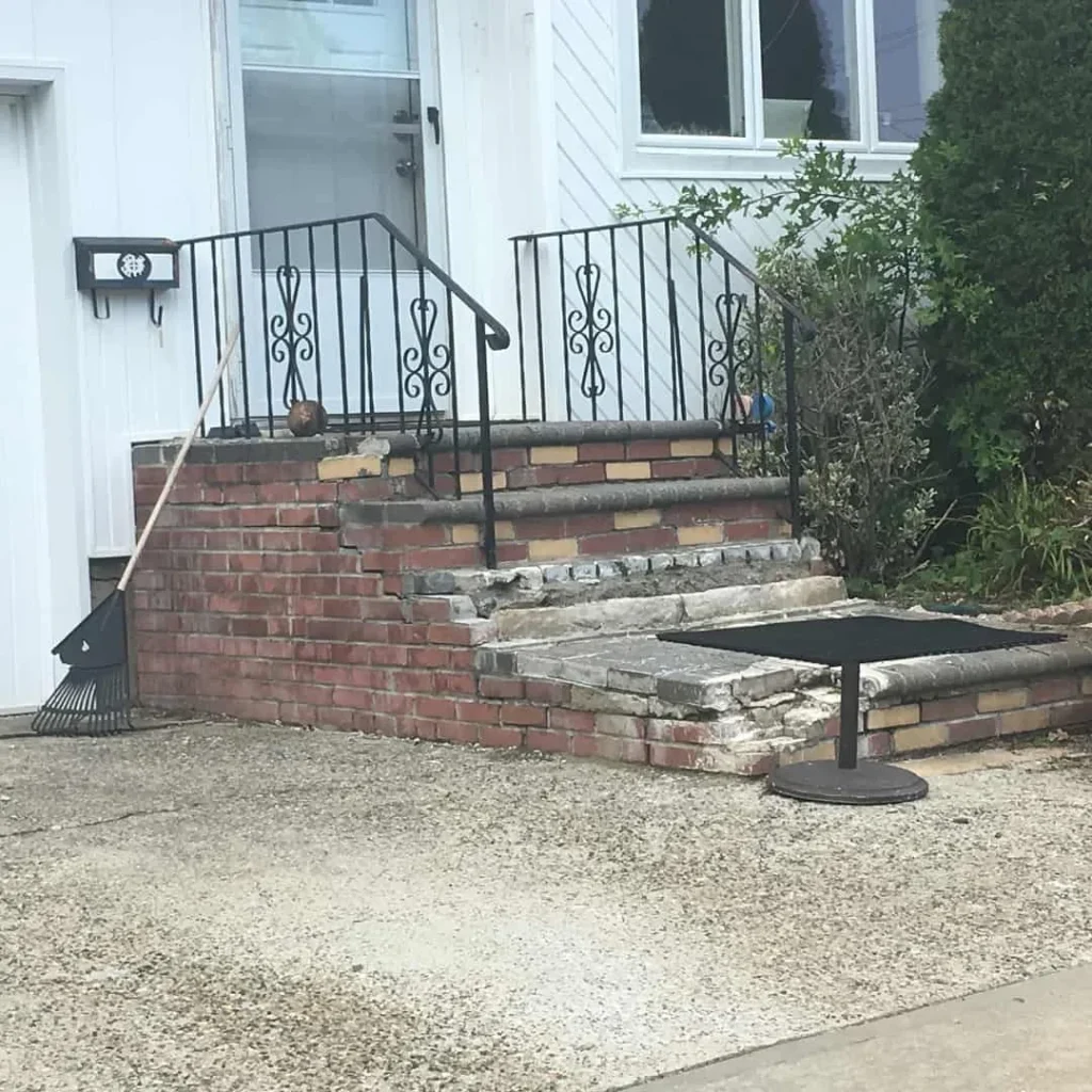 Worn Brick Stairs Entrance Suffolk County New York