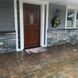 Red Door Stone Porch Suffolk County New York