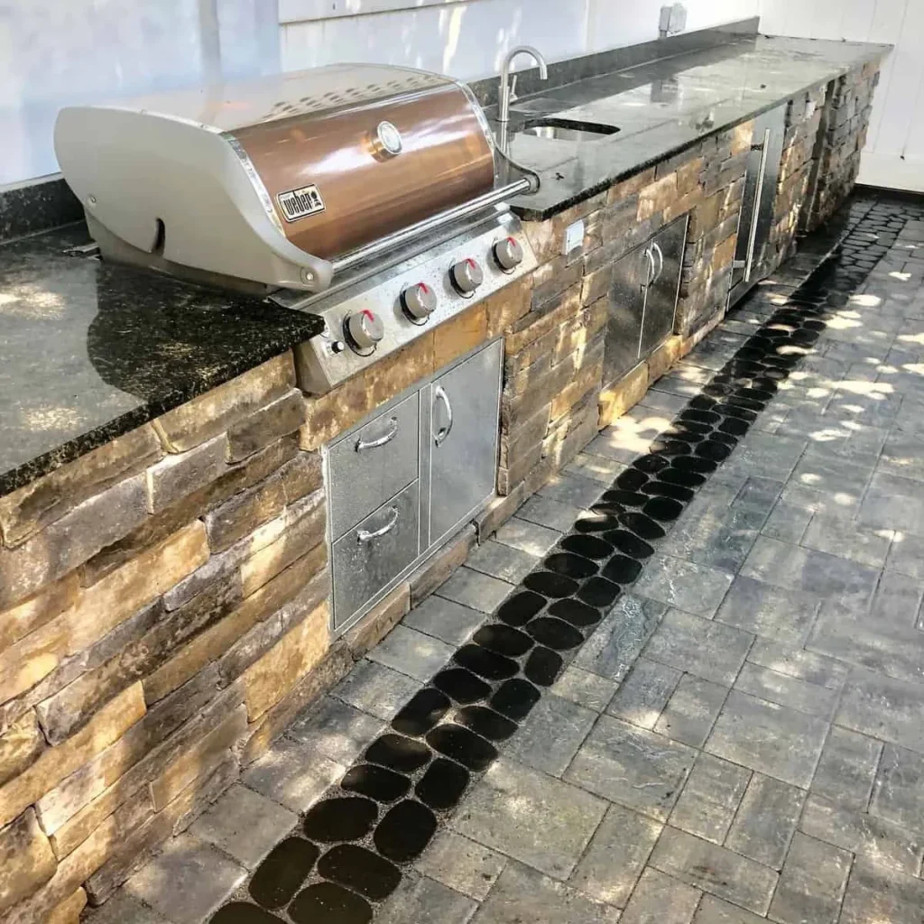 Stone Counter Outdoor Kitchen Suffolk County New York