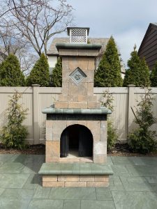 fireplace by ageless masonry in long island dream outdoor living space