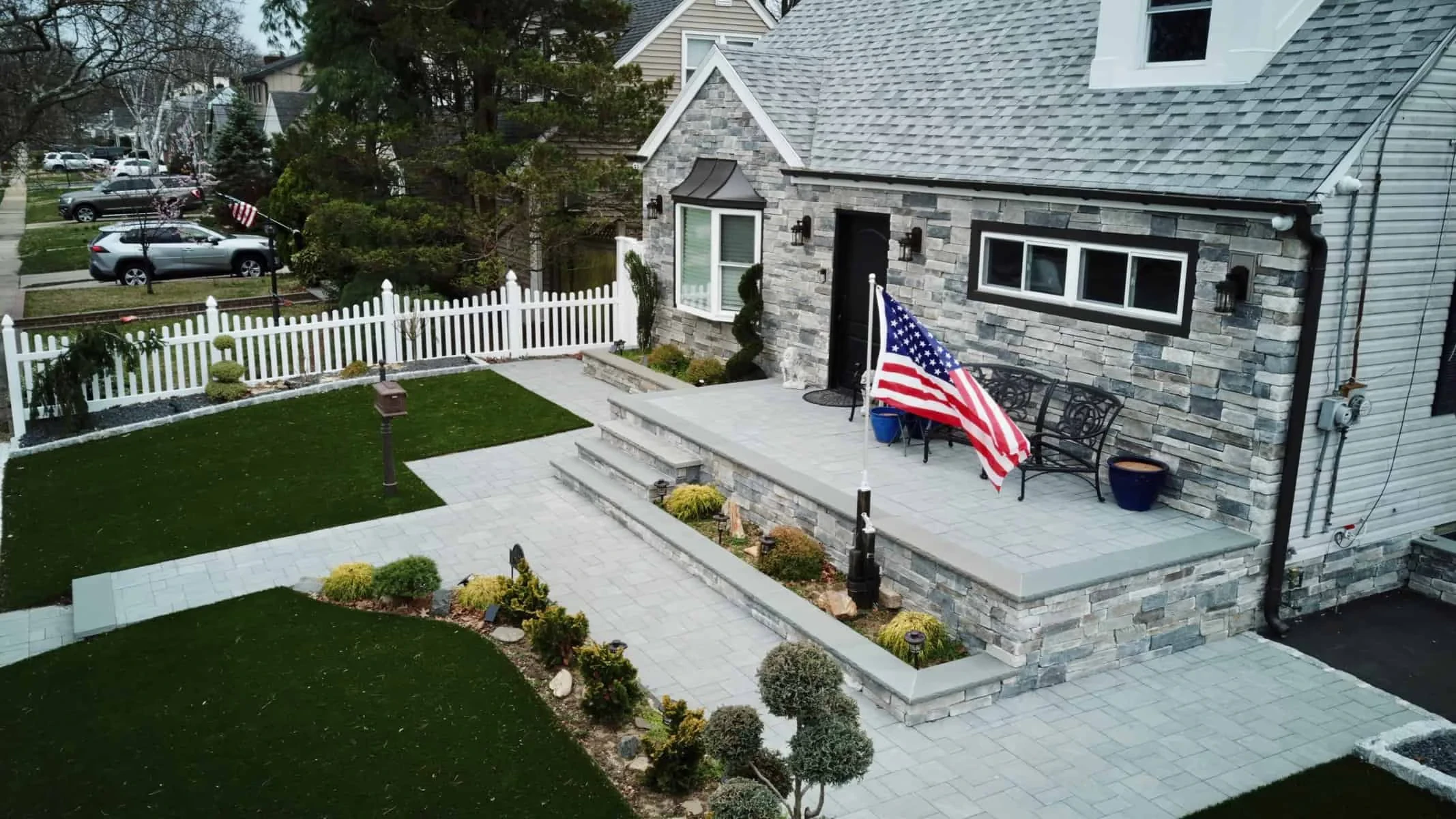 Stone House American Flag Suffolk County New York