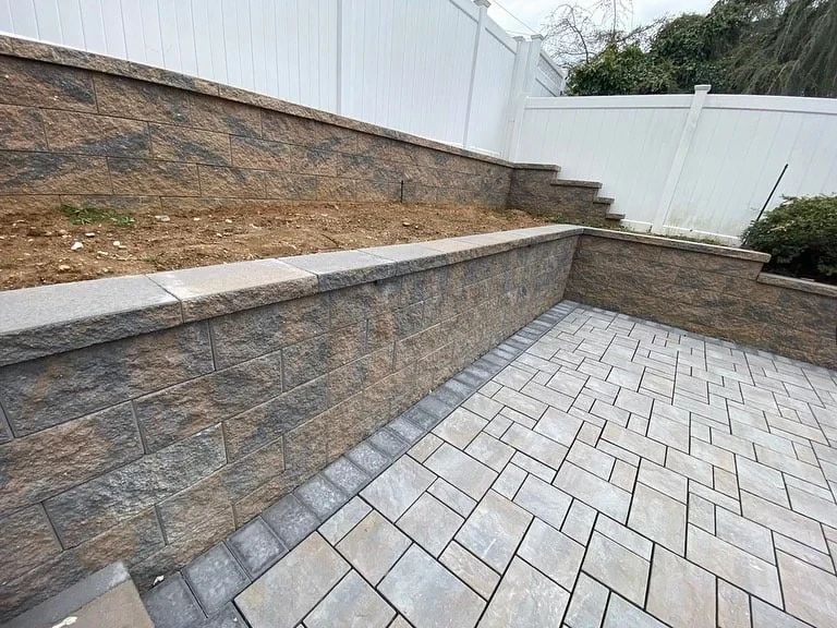 Stone Retaining Wall Patio Suffolk County New York