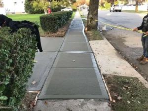Fresh Concrete Sidewalk Suffolk County New York