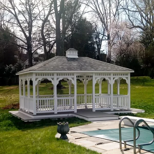 White Gazebo In Yard Suffolk County New York