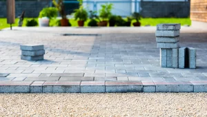 Gray Concrete Paving Patio Suffolk County New York