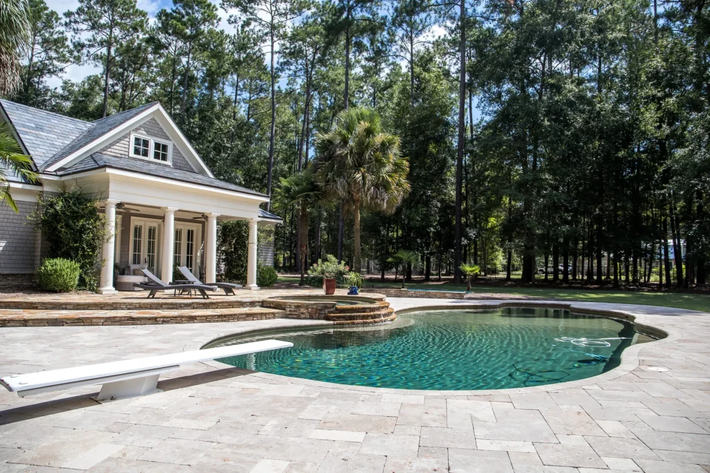 Luxury Pool House Backyard Suffolk County New York