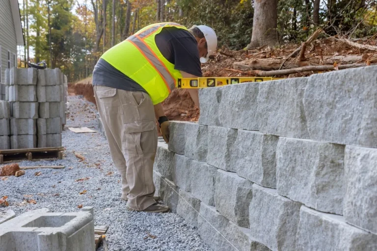 Man Building Stone Wall Suffolk County New York