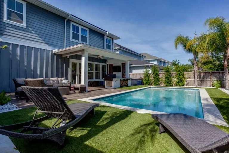 Modern Backyard Pool Oasis Suffolk County New York