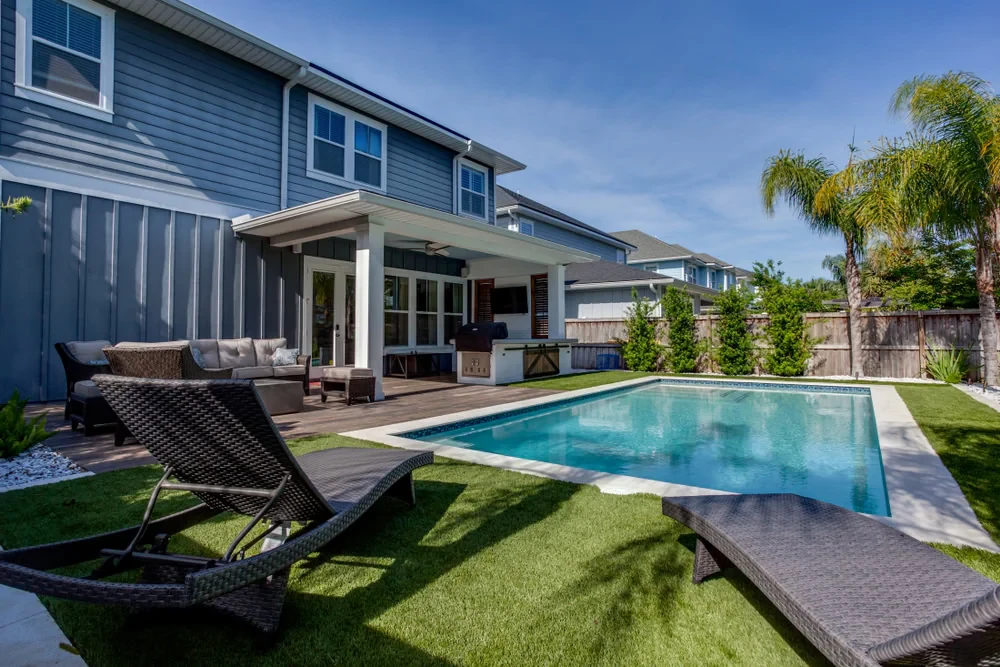 Modern Backyard Pool Oasis Suffolk County New York