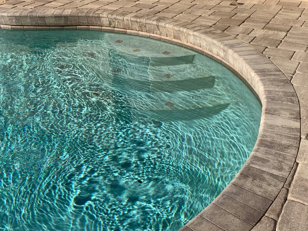 Curved Pool Water Pavers Suffolk County New York