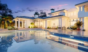 Luxury Villa Pool Evening Suffolk County New York