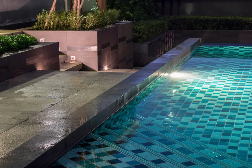 Vibrant Pool Lighting Nighttime Suffolk County New York