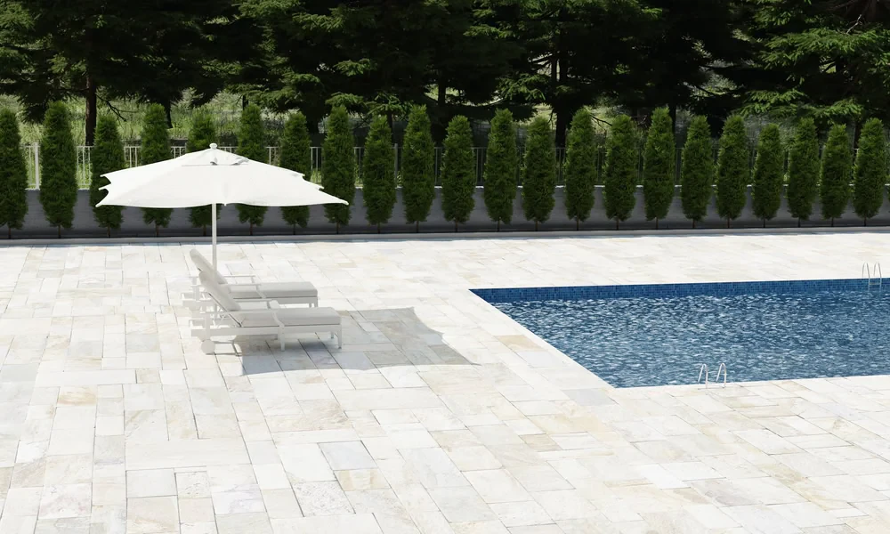 Sunny Backyard Pool Rendering Suffolk County New York