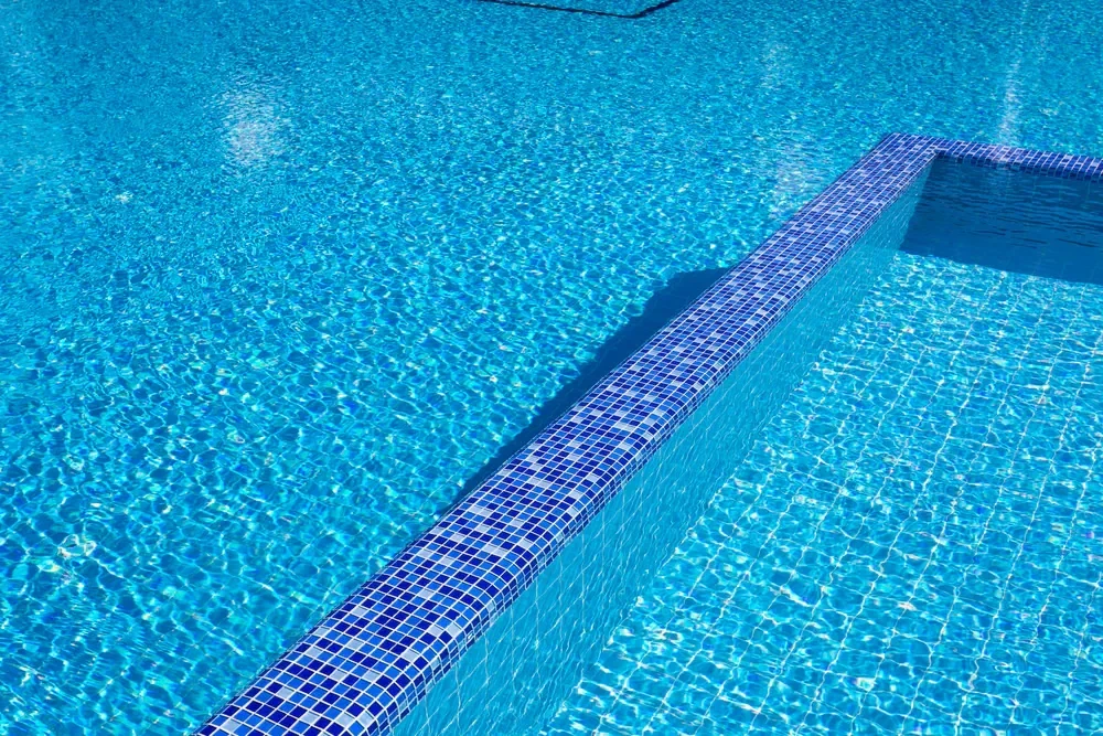 Blue Tiled Pool Closeup Suffolk County New York