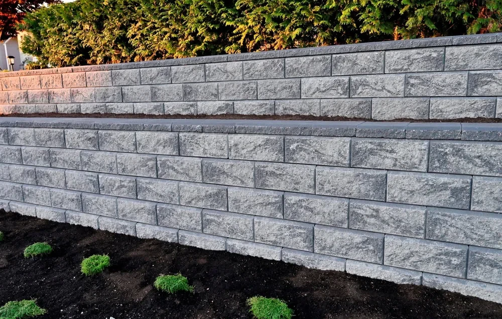 Gray Retaining Wall Landscaping Suffolk County New York