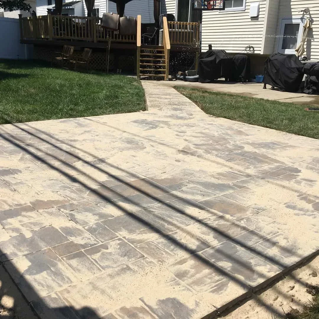 Stone Patio Pathway Yard Suffolk County New York